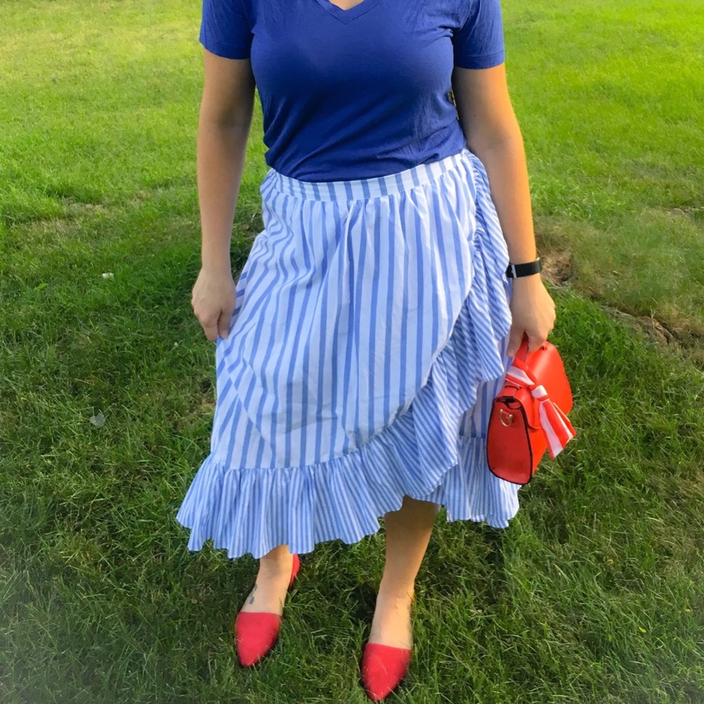 Ruffle striped skirt